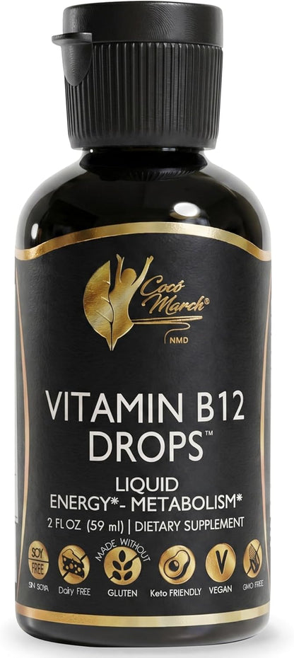 Cocó March N.M.D Liquid Vitamin B12 Drops with B1, B2, B6, B12 & Vitamin C – Energy, Metabolism and Immune Support – 59 ml (2 fl oz)
