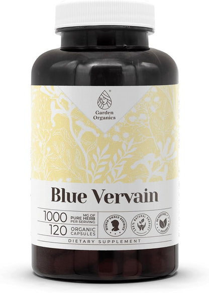 Garden Organics Blue Vervain 120 Capsules | High-Potency Herbal Food Supplement