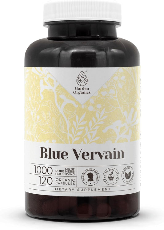 Garden Organics Blue Vervain 120 Capsules | High-Potency Herbal Food Supplement
