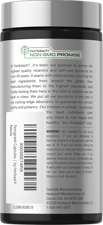 Horbäach Fenugreek Capsules - 150 Capsules