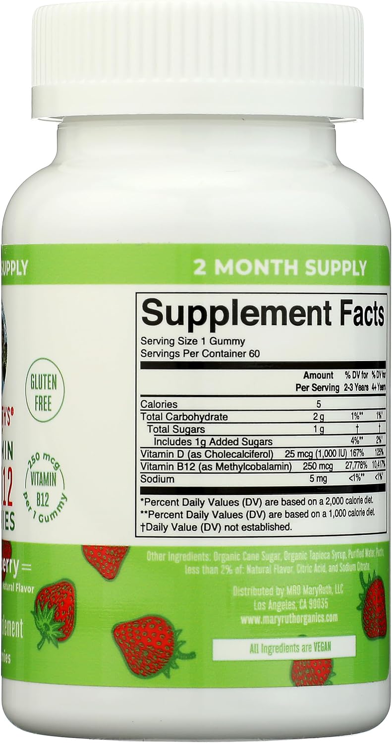 Mary Ruth's Vitamin D3 B12 Gummies, 60 Count - görsel 6