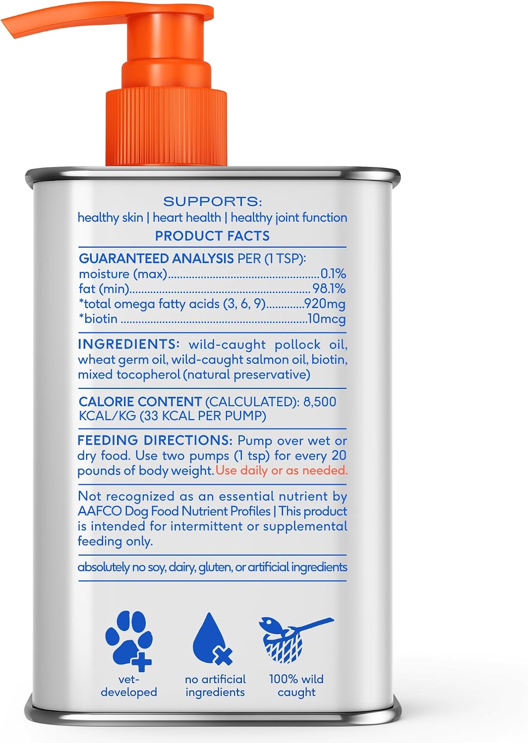 Native Pet Omega 3 Fish Oil for Dogs & Cats – Wild Alaskan Salmon Oil for Dogs Skin and Coat, Supports Joints, Heart & Shedding – Fast-Absorbing Omega 3 6 9 Liquid Supplement – 16oz - görsel 9