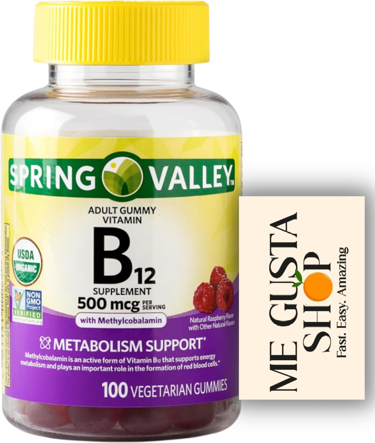 Spring Valley Vitamin B12 Gummies 500 mcg, Raspberry Flavour, 100 Count - görsel 9