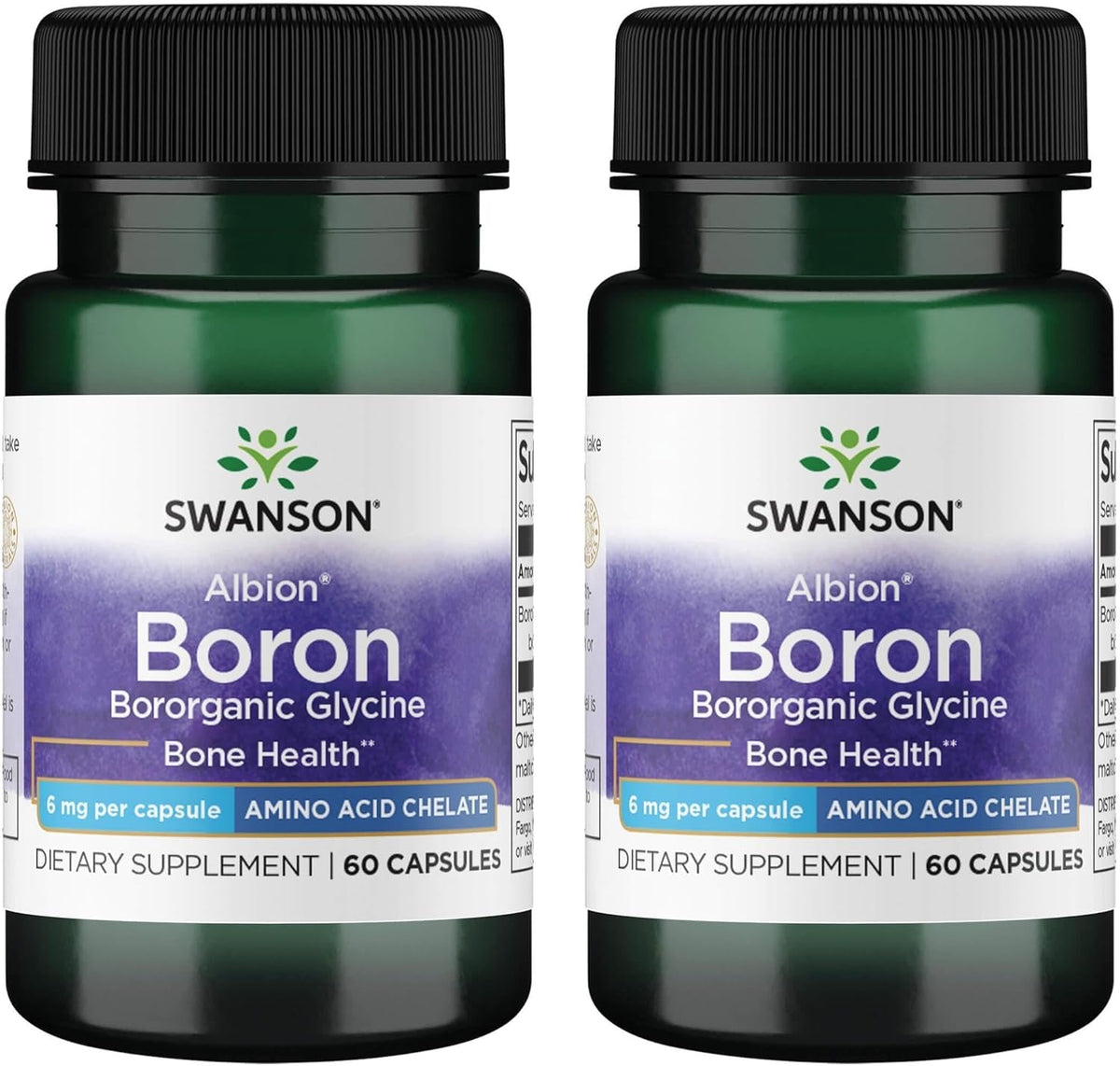 Swanson Boron from Albion - Boroganic Glycine Supplement for Mineral Support, 6mg, 60 Capsules (2 Pack) - görsel 1