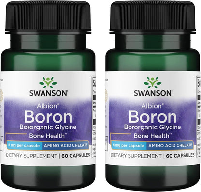 Swanson Boron from Albion - Boroganic Glycine Supplement, 6 mg, 60 Capsules (4 Pack)