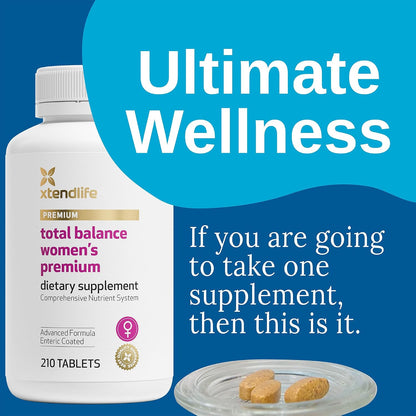 Xtendlife Total Balance Women's Premium Extra Strength Daily Multivitamin and Mineral – 90+ Nutrients for Immune, Heart, Digestive and Cellular Health (30-Day Supply)