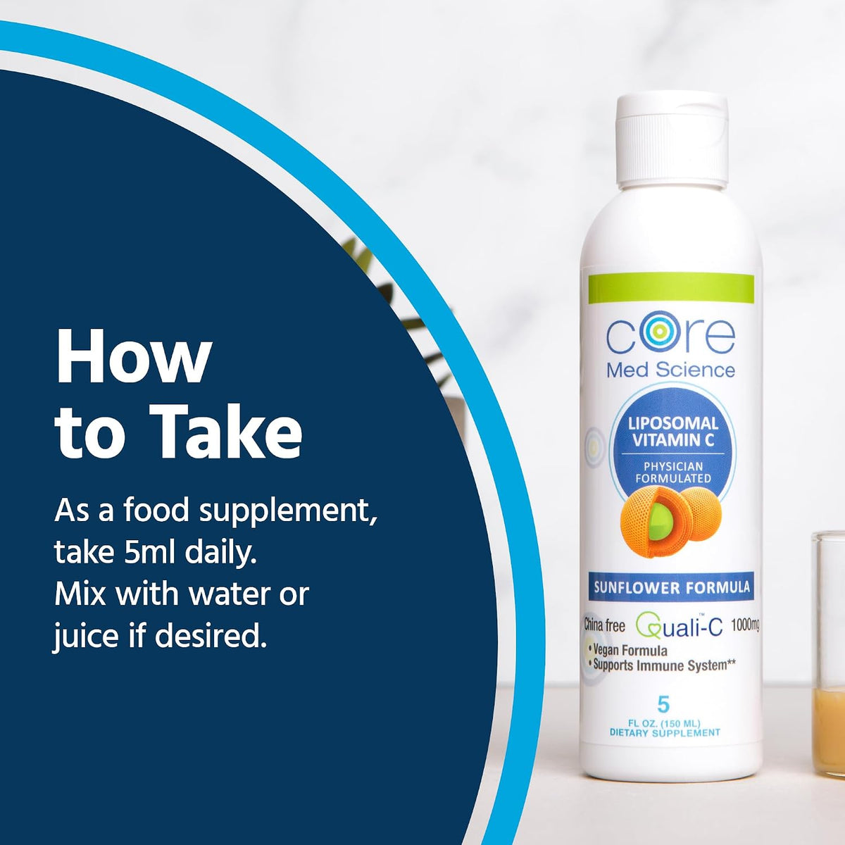 Core Med Science Liposomal Vitamin C 1000mg Liquid Supplement, 148ml - görsel 5