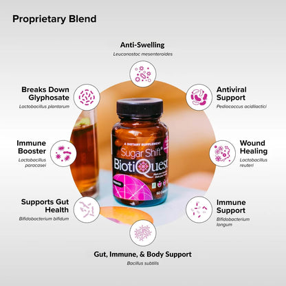 BiotiQuest Sugar Shift Probiotic - 22 Billion CFU, 60 Capsules