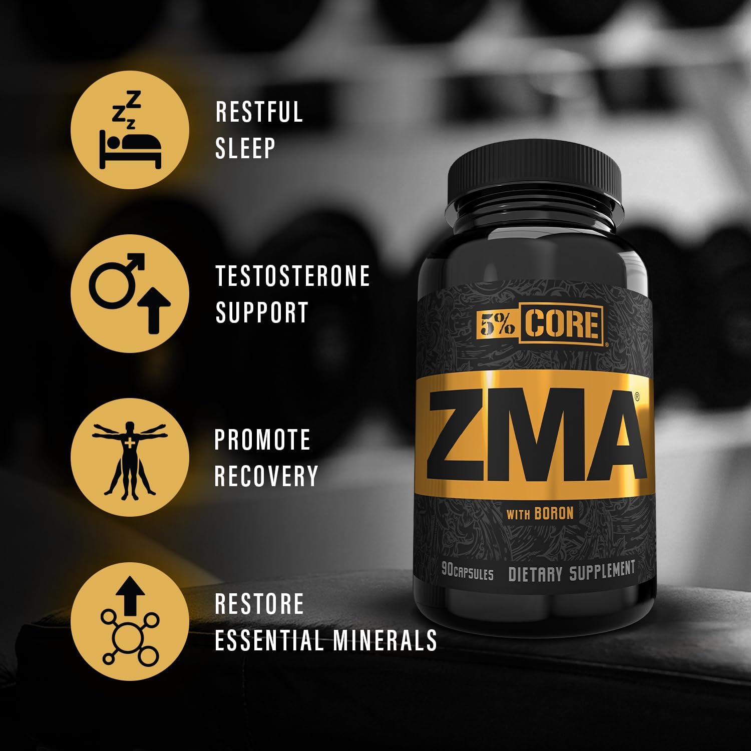 5% Nutrition Core ZMA (with Boron) – 90 Capsules - görsel 4