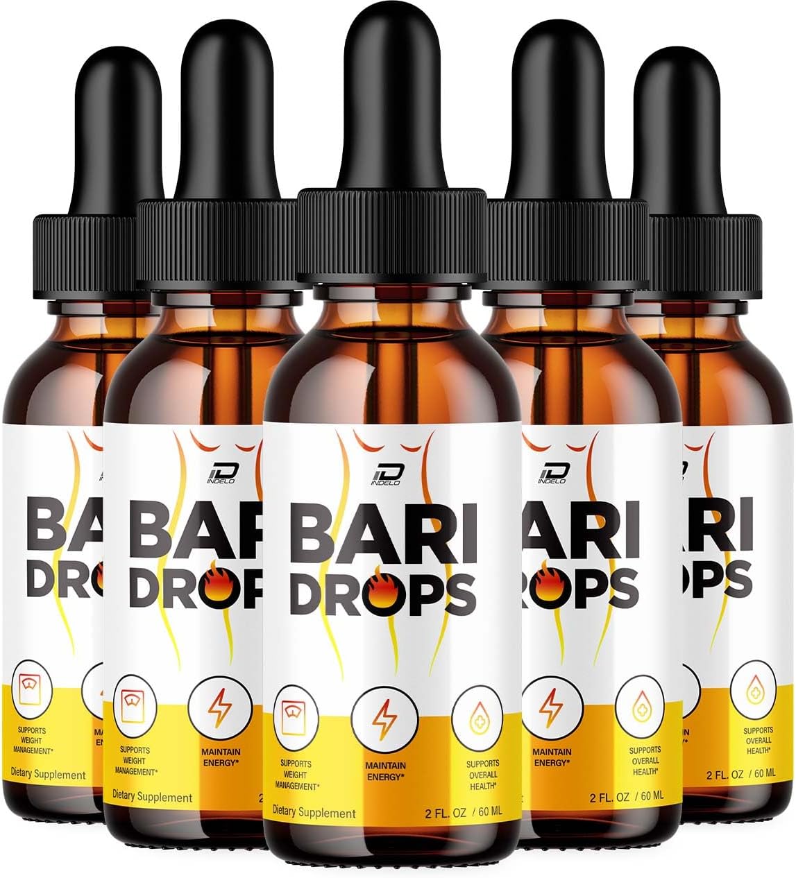 Bari Drops Liquid Supplement – Natural Formula for Fitness Goals and Active Lifestyle Support (5-Pack, 5-Month Supply) - görsel 1
