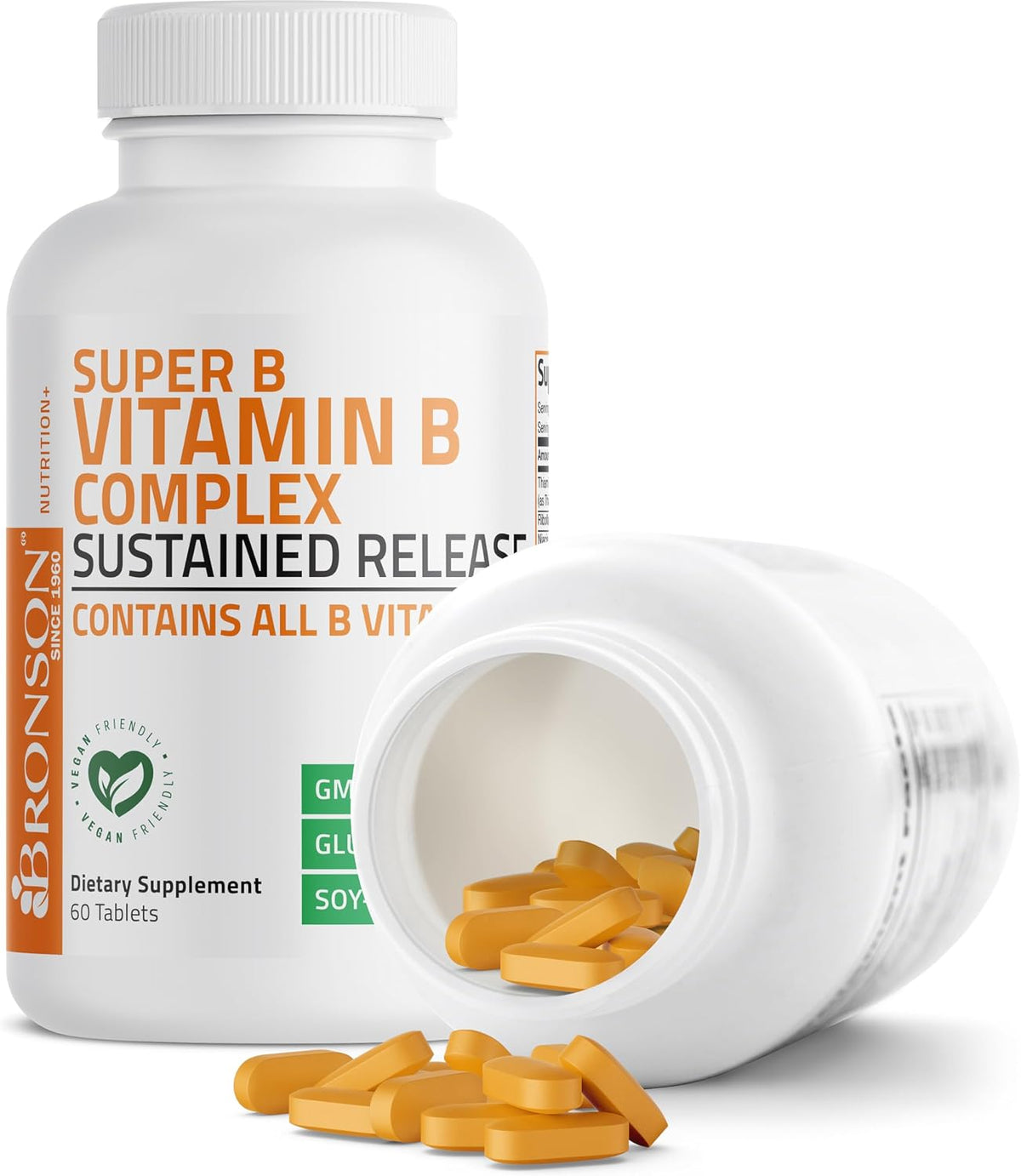 Bronson Super B Vitamin B Complex Sustained Slow Release | 60 Tablets - görsel 4