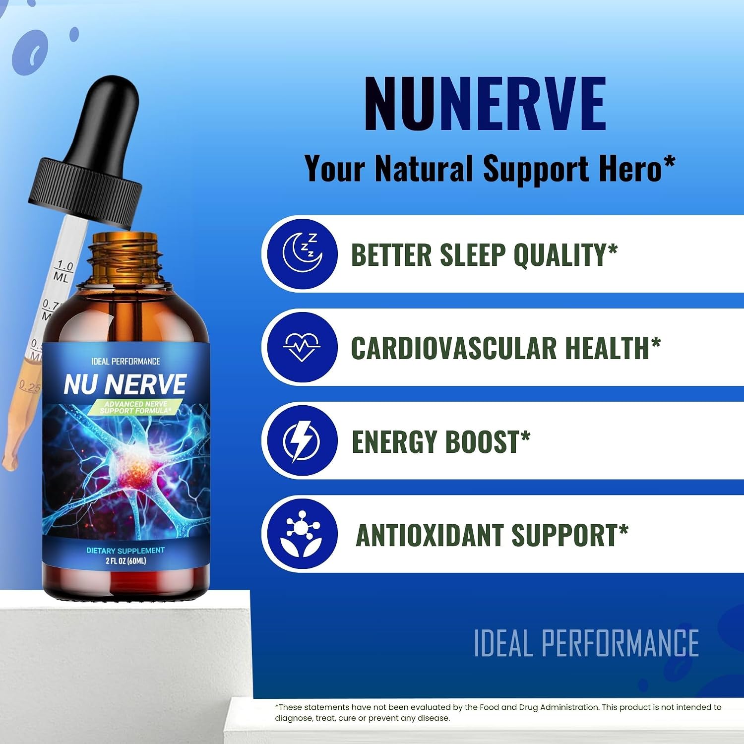 Nu Nerve Drops, Nerve Health Support, NuNerve Liquid Drops All Natural Potent Supplement – Maximum Strength, Nutritional Formula for Healthy Nerve Growth, Official NuNerve Liquid Drop Reviews (2 Pack) - görsel 4