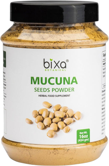 bixa BOTANICAL Mucuna Pruriens Powder – Velvet Bean – 454 g, Gluten-free, Non-GMO, Vegan