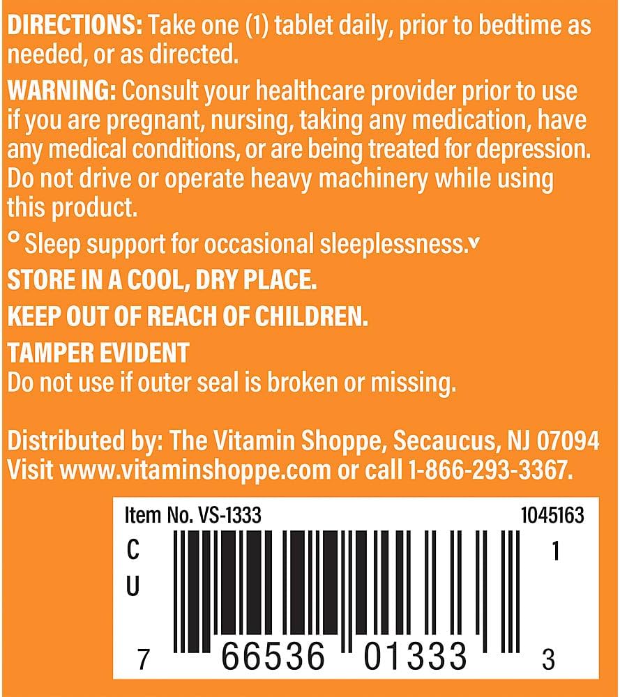 The Vitamin Shoppe Melatonin - Sleep Support, Restful Sleep & Healthy Sleep Cycle, Natural Sleep Aid (120 Tablets) - görsel 3