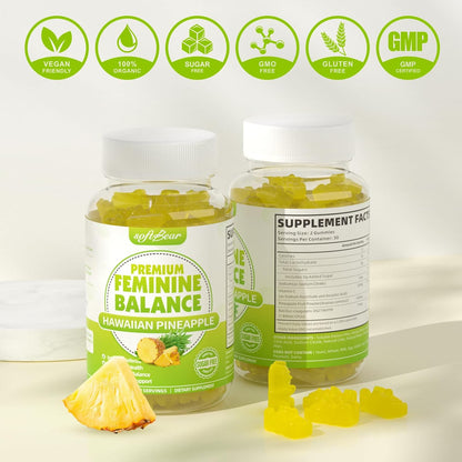softbear Premium Feminine Balance Gummies – Pineapple Flavour for pH Balance