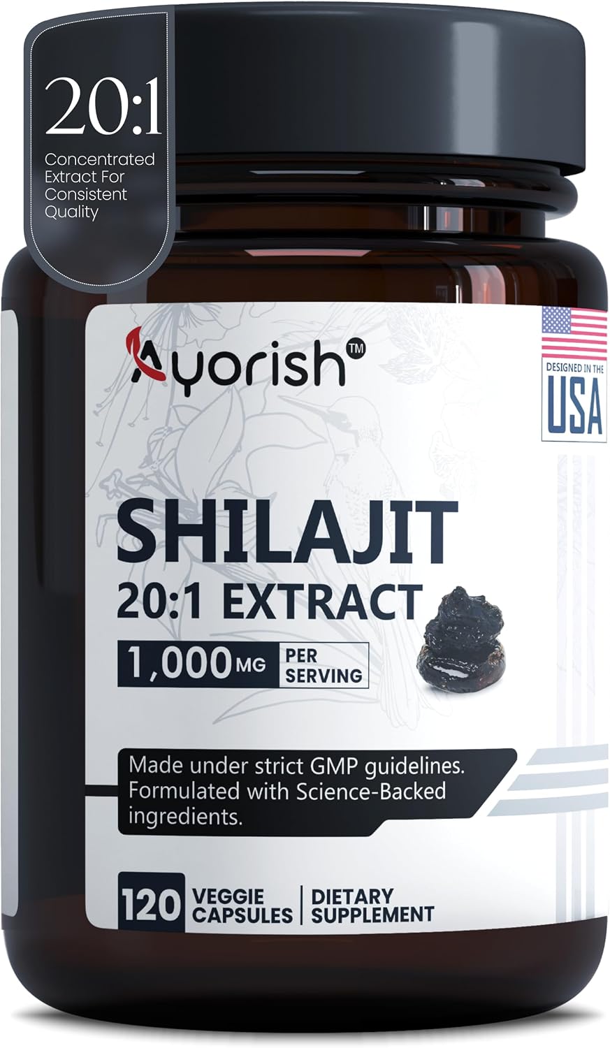 Pure Shilajit Capsules 1000 mg, 120 Capsules with Fulvic Acid & 85+ Trace Minerals - görsel 1