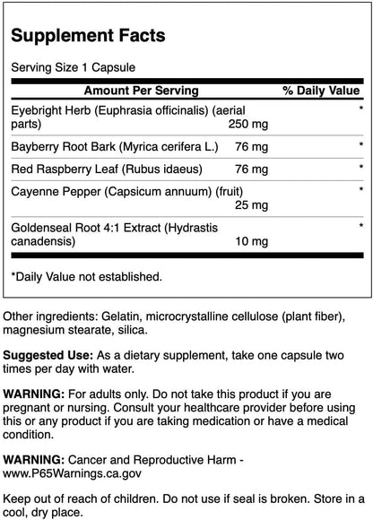 Swanson Herbal Eyebright Combination, 100 Capsules