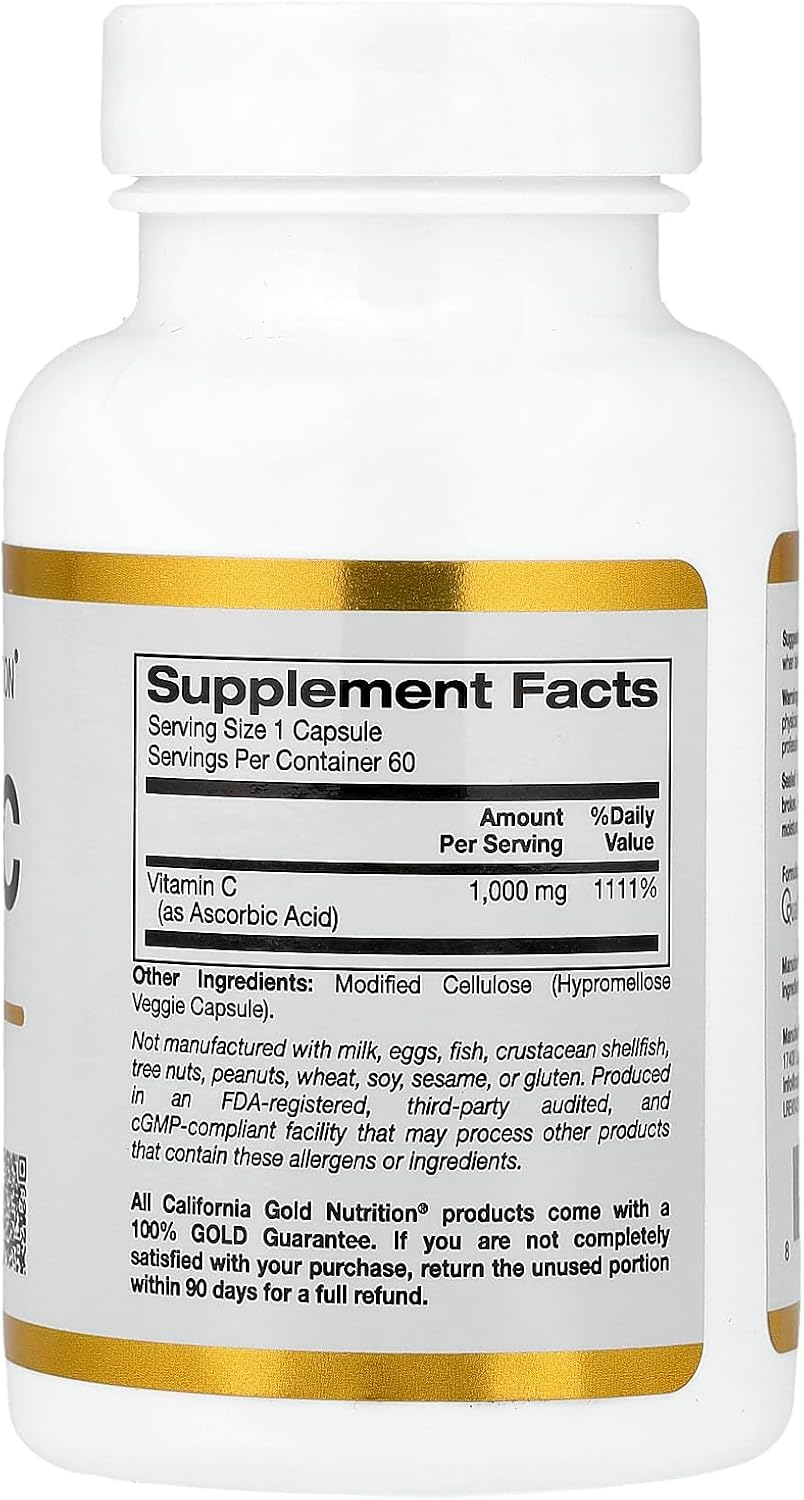 Lake Avenue Vitamin C, Quali-C, 1,000 mg, 60 Veggie Capsules - görsel 2