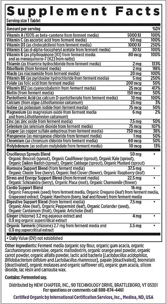 New Chapter Women's Multivitamin, Every Woman's One Daily 40+, Fermented with Probiotics + Vitamin D3 + B Vitamins + Organic Non-GMO Ingredients - 24 Count - görsel 2