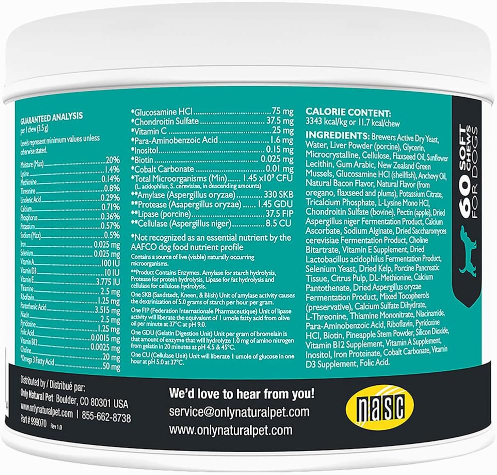 Only Natural Pet Ultimate Daily Vitamins - Complete Multivitamin Supplement for Dogs, 60 Soft Chews - görsel 7