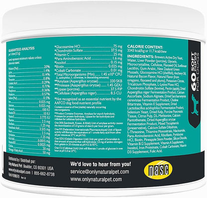 Only Natural Pet Ultimate Daily Vitamins - Complete Multivitamin Supplement for Dogs, 60 Soft Chews