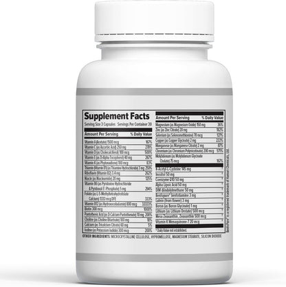 10X Health Optimise Methylated Multivitamin for Men and Women - 90 Capsules, 34-in-1 Formula with 800 mcg B12, 5-MTHF, NAC