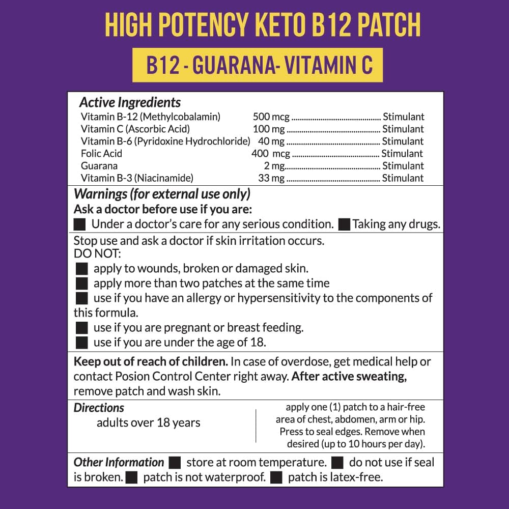 VitaPatch Keto Patch with B12 Methylcobalamin and Guarana - 30 Day Supply - görsel 2