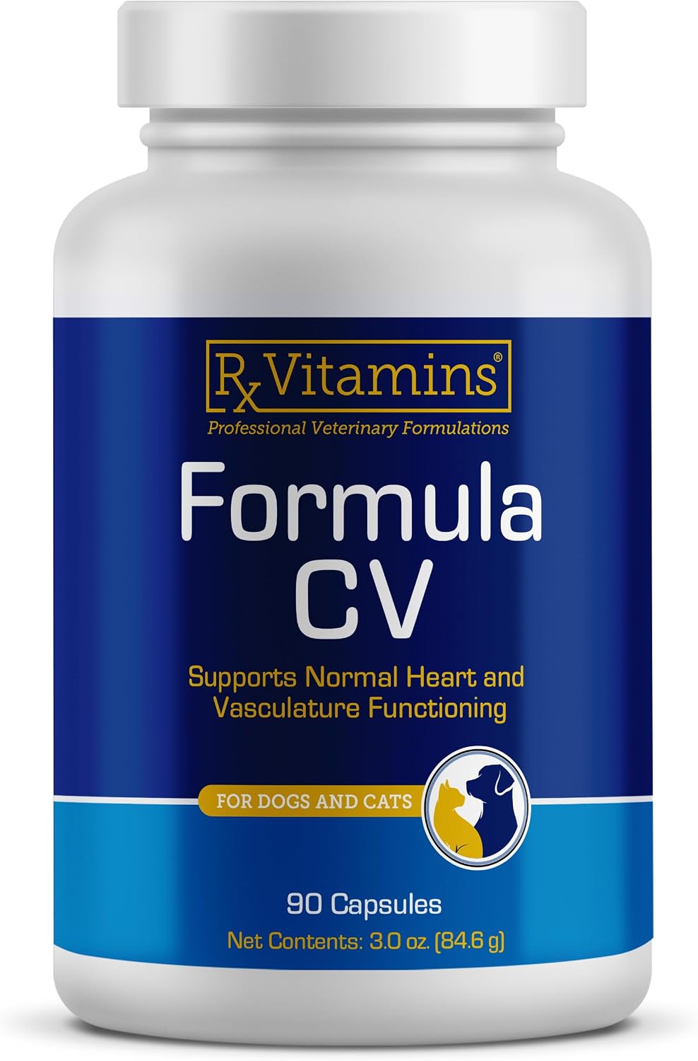 Rx Vitamins Formula CV - Hawthorn Berry Capsules with Taurine for Dogs & Cats - Heart Health Supplement with Magnesium and Potassium - 90 Capsules - görsel 1
