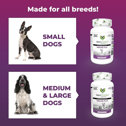 VetriScience Immunity Health Immune Plus Supplement for Small Dogs – Easy-to-Open Capsules with Antioxidants, CoQ10 and Vitamins (60 Capsules)