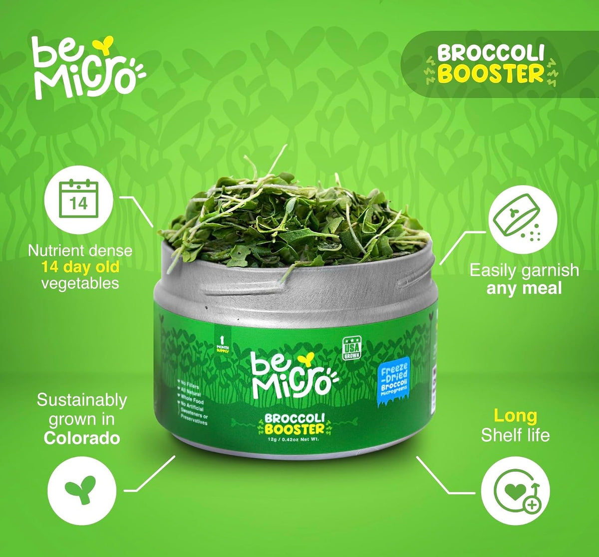 Whole Food Microgreens - US Grown, Small Batch, Nutritional Booster - Broccoli Booster - Nrf2 Activation - 5g - görsel 3