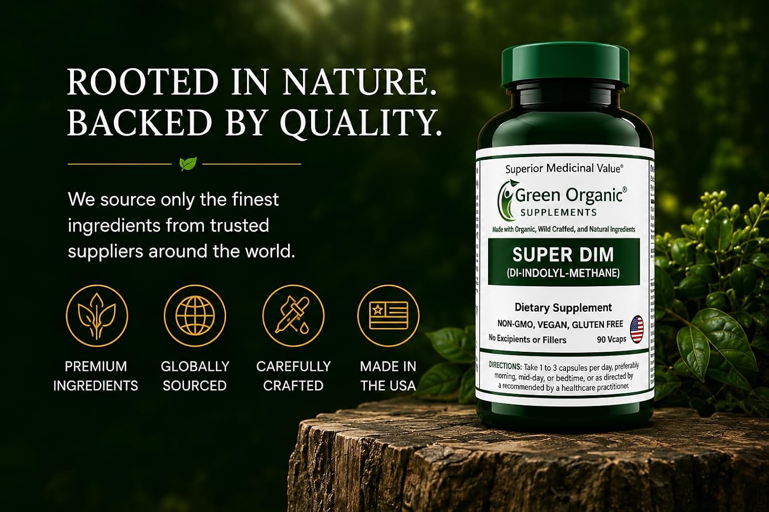 Green Organic Supplements DIM with Indole-3-Carbinol and Broccoli - 90 VCaps - görsel 5