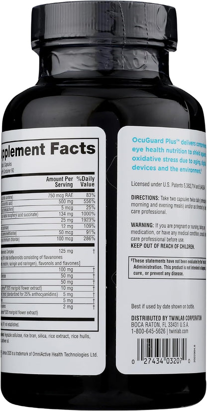 Twinlab Ocuguard Plus Eye Health Supplement with Zinc, Vitamins A, C & D