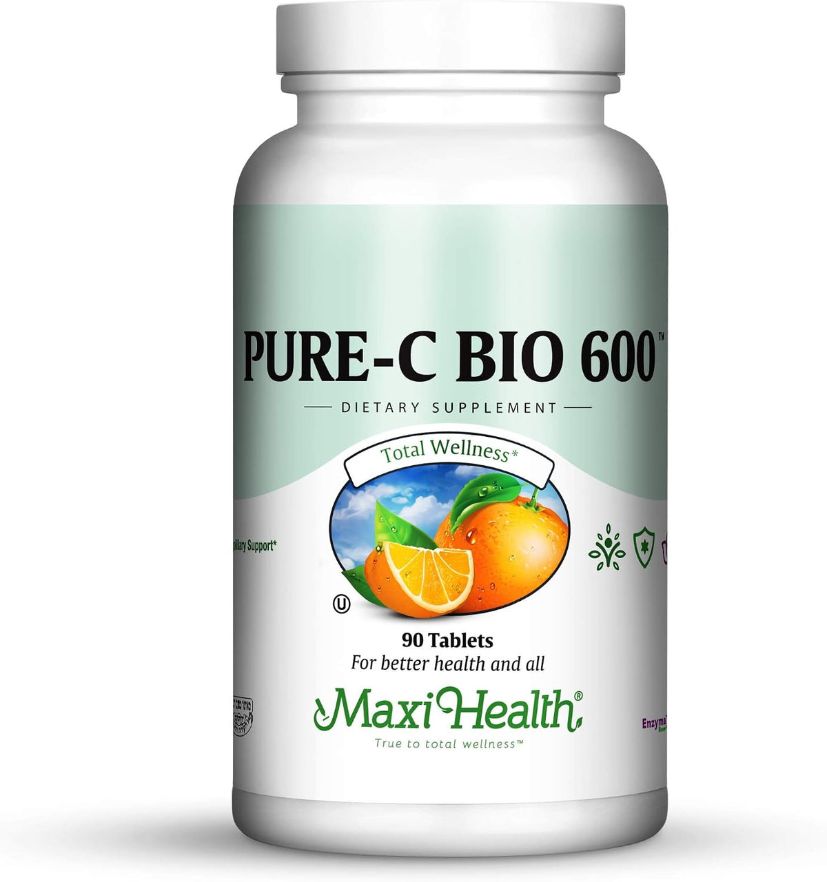 Pure-C Bio 600 – Vitamin C Complex 600 mg with Lemon Bioflavonoids, Calcium and Phosphorus – 90 Tablets - görsel 1