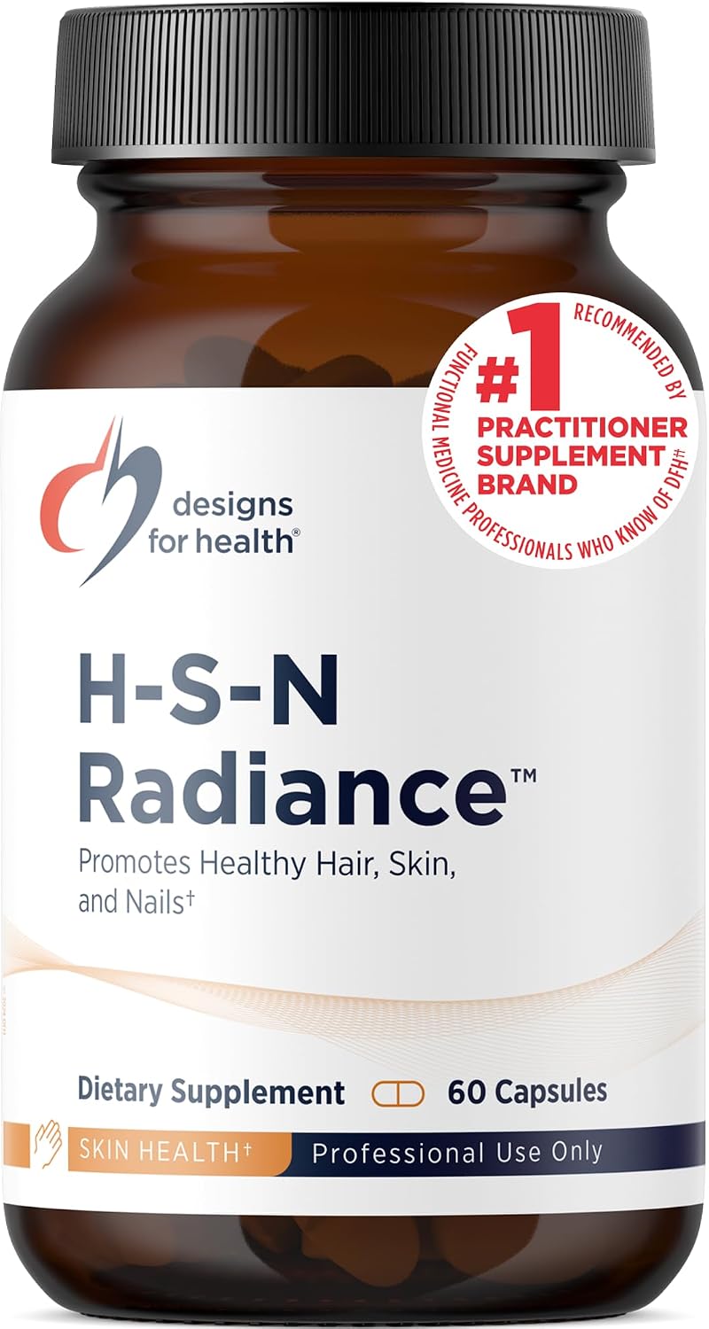 Designs for Health H-S-N Radiance - Hair, Skin and Nails Vitamins for Women and Men - Promote Healthy Hair, Skin Elasticity – Image 1