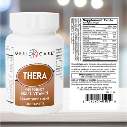 GeriCare Thera High Potency Multivitamin Tablets - 100 Count