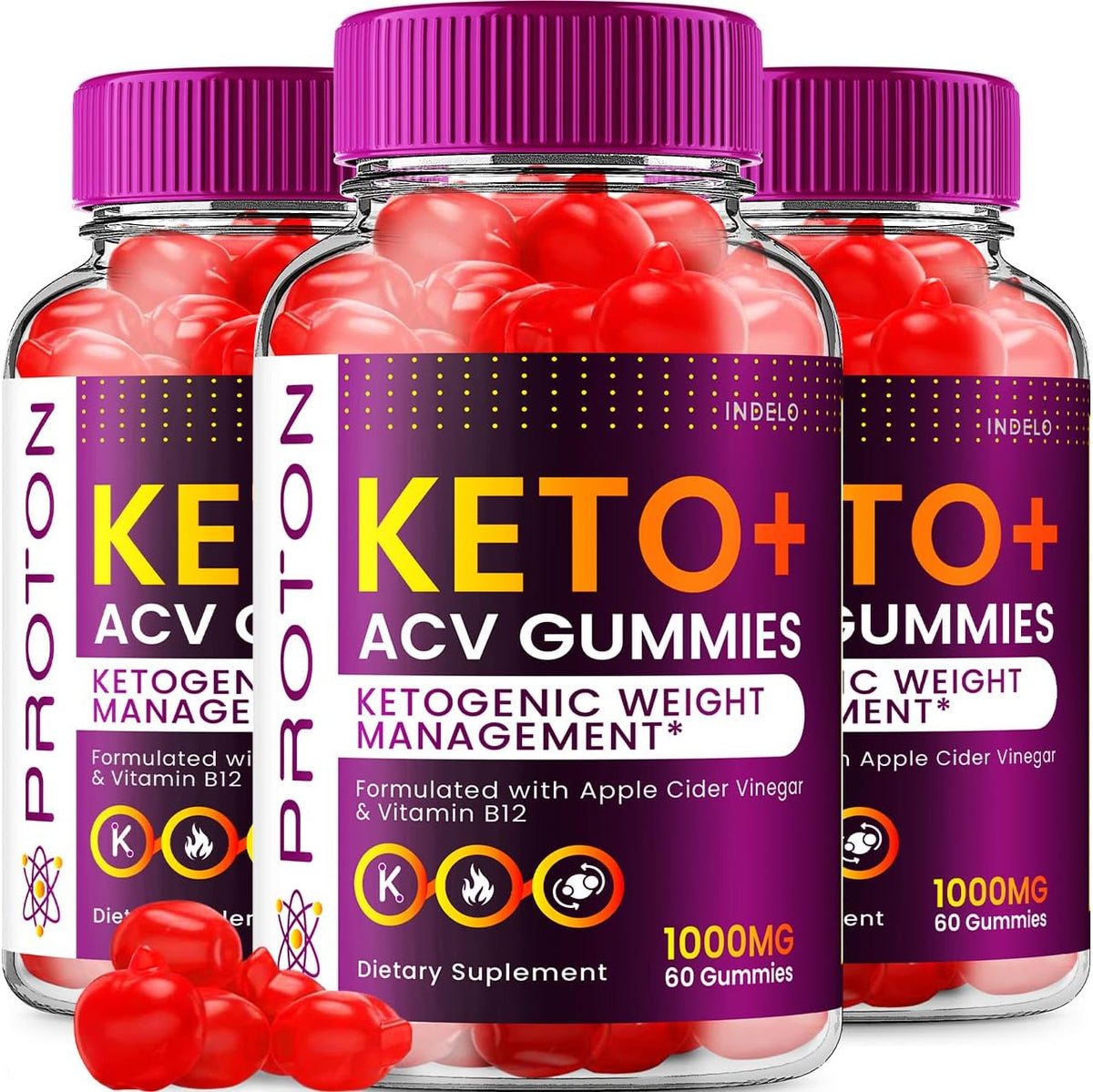 Proton Keto ACV Gummies Advanced - 3 Pack (180 Gummies) - görsel 1