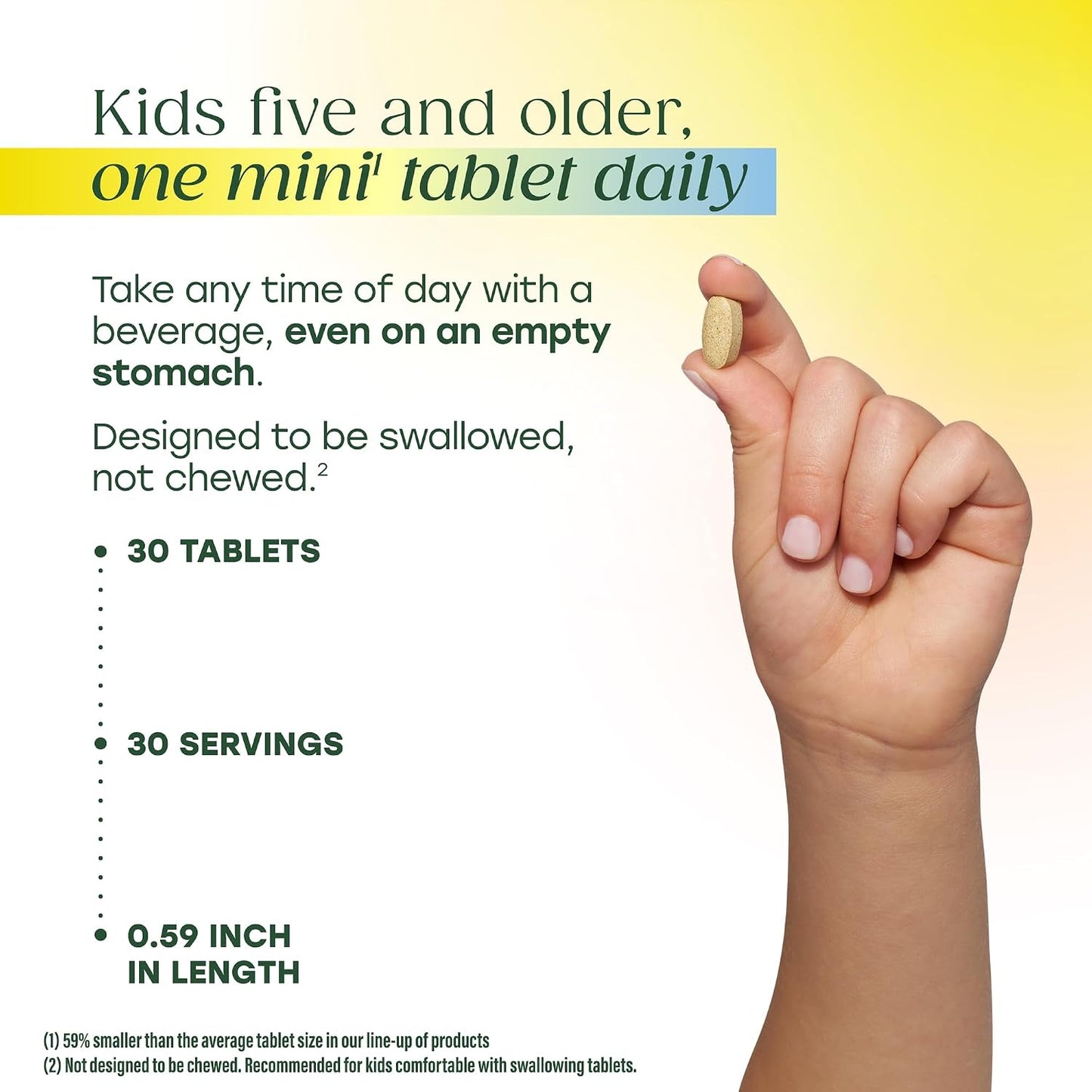 MegaFood Kids One Daily Multivitamin - Mini Tablets with Zinc, Vitamins C, B & D - Vegetarian, Gluten-Free, Non-GMO - 30 Tablets - görsel 5