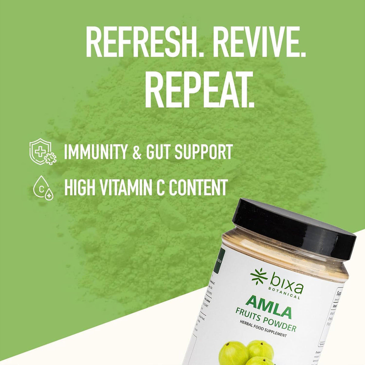 bixa BOTANICAL Amalaki Amla Berries Powder - Indian Gooseberry - Rich in Natural Vitamin C - Non-GMO - Gluten-free - 200g (7 oz) - görsel 5