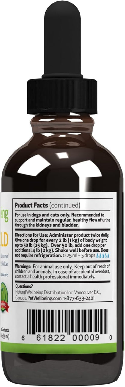 Pet Wellbeing Urinary Gold for Dogs - Vet-Formulated Multi-Herb Urinary Tract Support - Bladder Health & Urinary System Wellness - Natural Dog Supplement - Liquid Formula 59ml