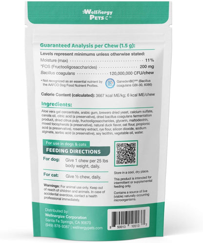 Wellnergy Daily Probiotic & Prebiotics Soft Chew for Dogs and Cats (60 Chews)