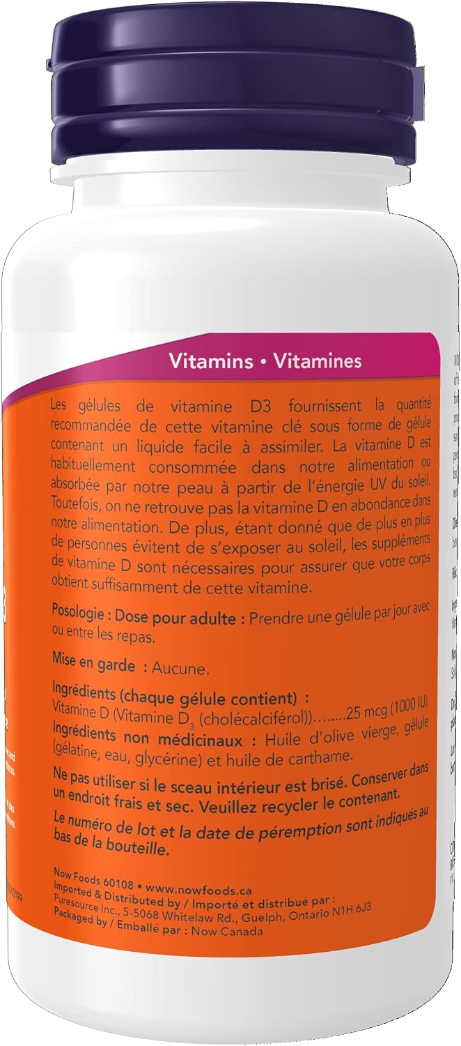 NOW Foods Vitamin D3 1000 IU Chewable Tablets, 180 Tablets - görsel 2