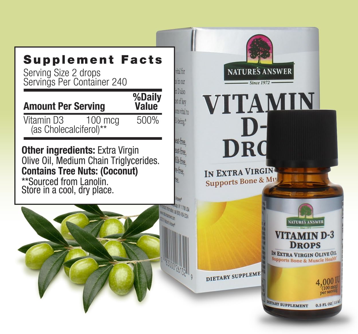 Nature's Answer Platinum Vitamin D3 4000 IU Liquid Drops (15 ml, 2-Pack) - görsel 3