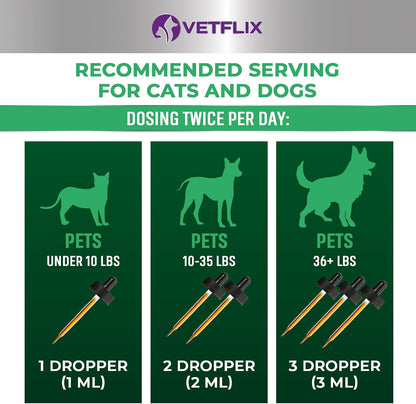 Vetflix Cough Relief Liquid for Dogs and Cats – Mullein Leaf & Elderberry Blend, 60 ml