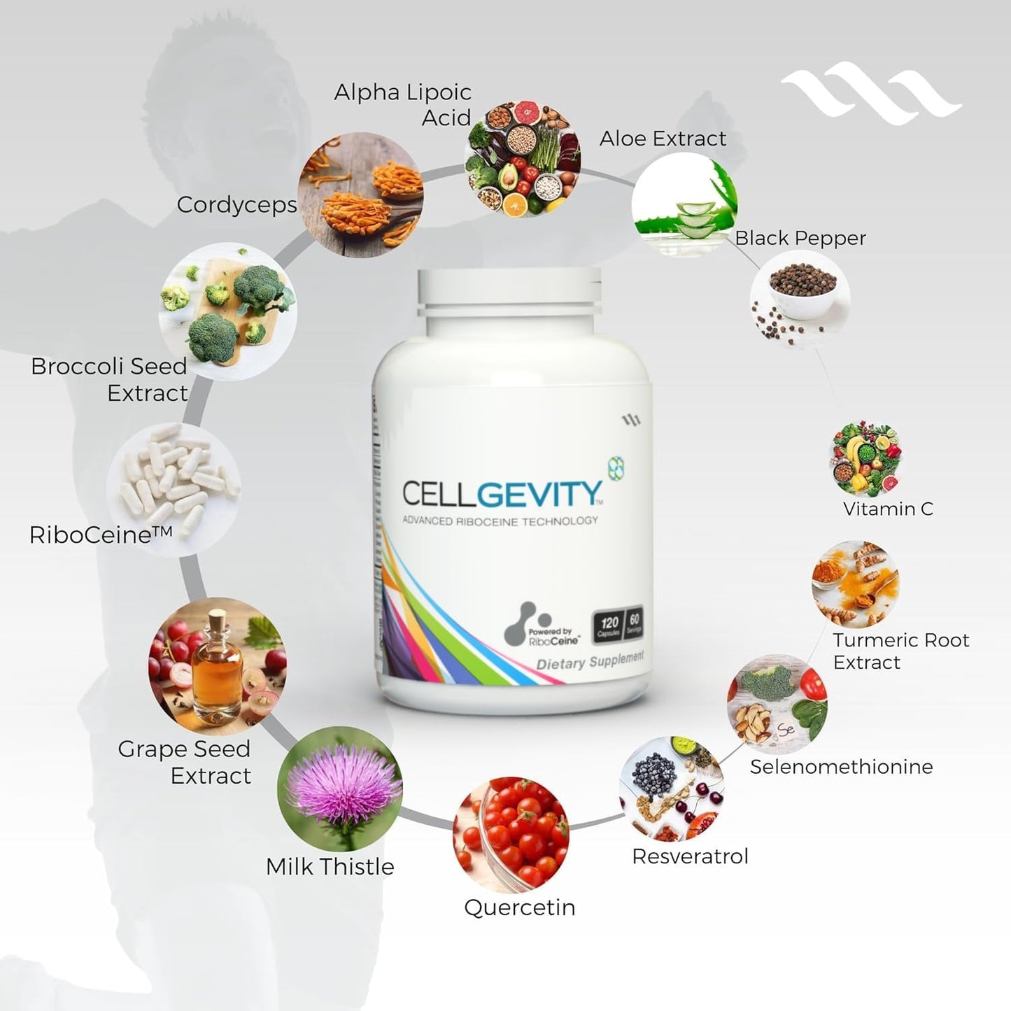 Advanced Riboceine Technology, 120 Vegetable Capsules, 60 Servings (Pack of 2) - görsel 3
