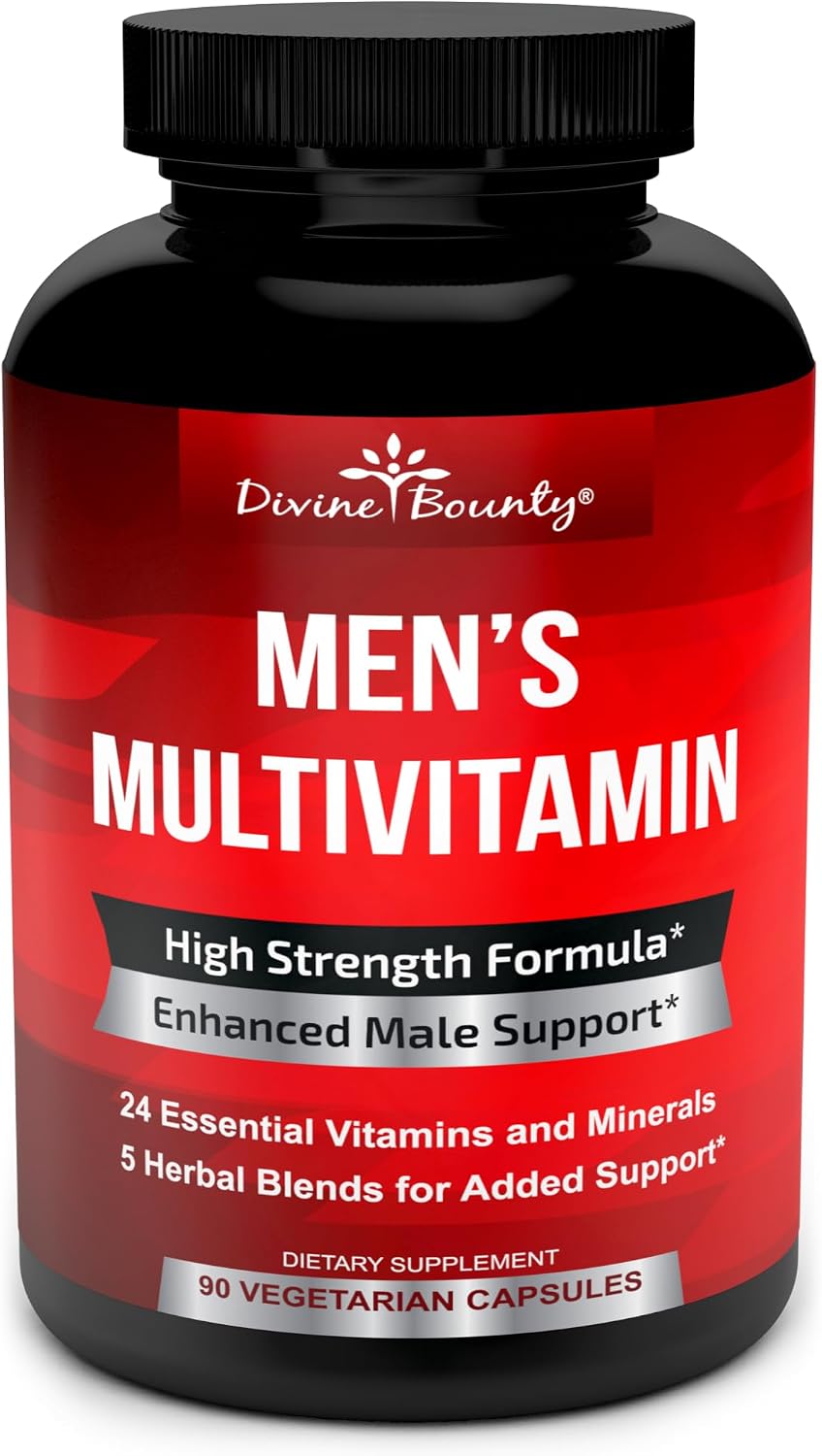 Men's Multivitamin – Daily Multivitamin for Men with Essential Vitamins & Minerals – 90 Vegetarian Capsules - görsel 1