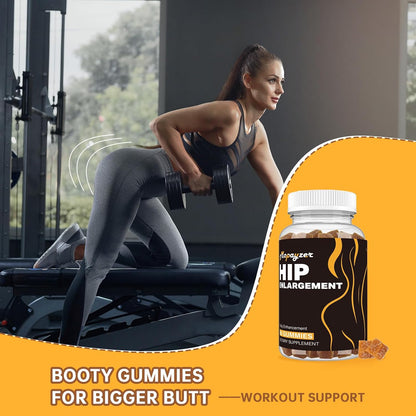 Booty Gummies for Bigger Butt and Hips, Berry Flavour, 60 Count