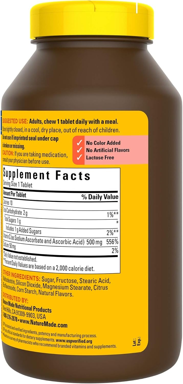 Nature Made Chewable Vitamin C 500 mg Tablets, 150 Count - görsel 10