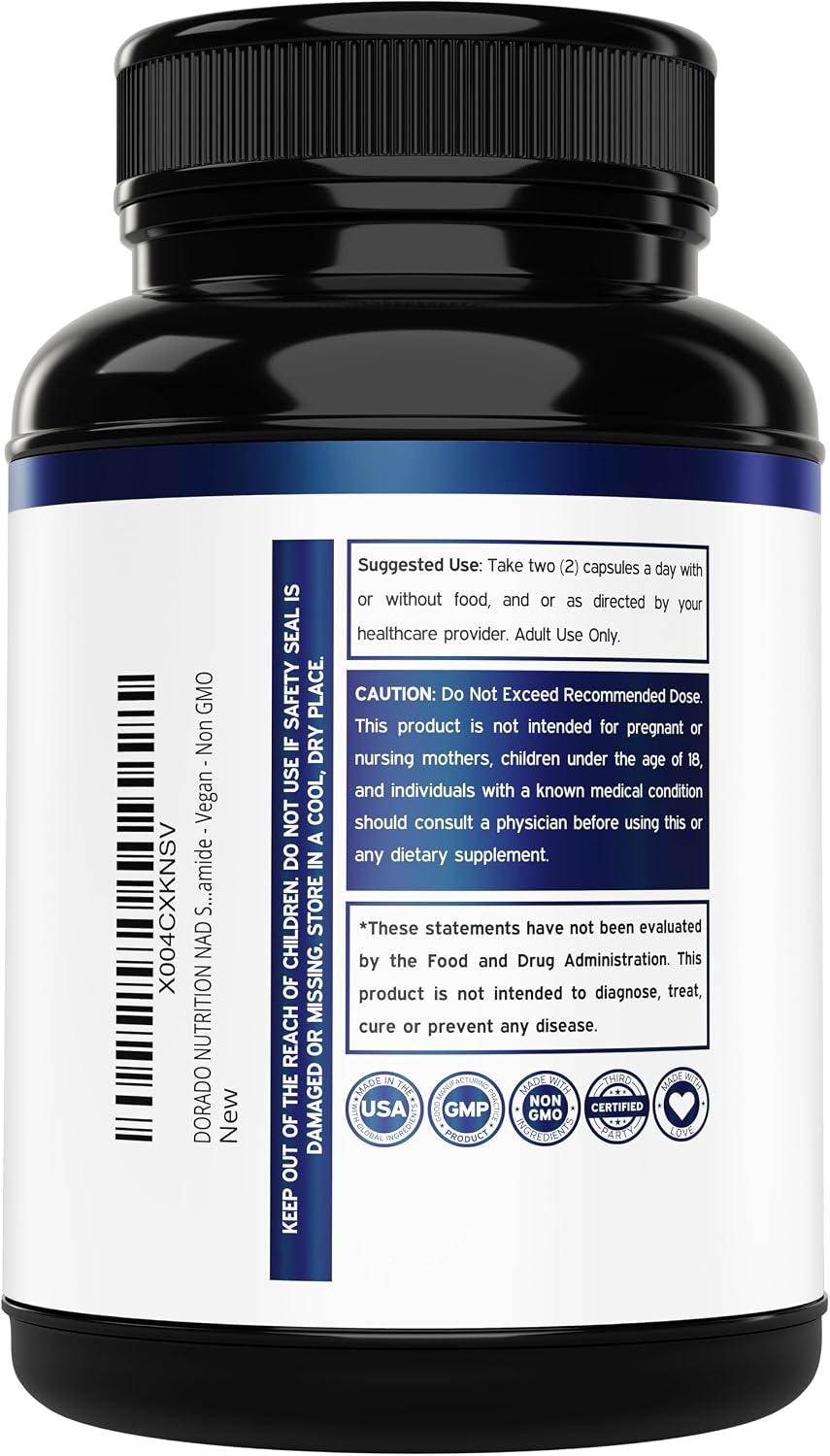 NAD+ Supplement (500 mg of 95% Pure NAD+ Per Serving) – 30 Vegan Capsules - görsel 3