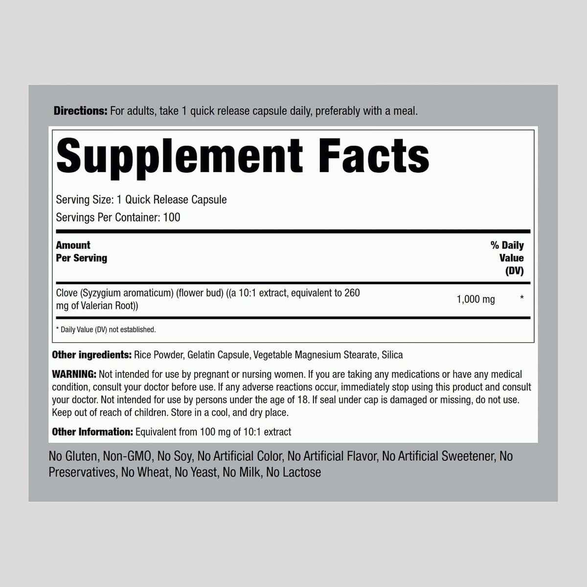 Piping Rock Cloves Capsules | 100 Capsules | Concentrated Herbal Extract - görsel 2
