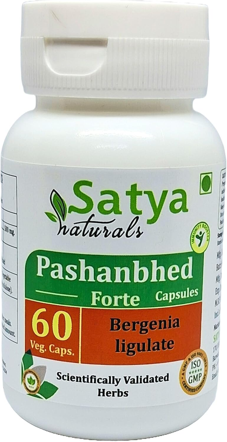 Satya Naturals Pashanbhed Forte 500 mg - 60 Vegetarian Capsules - görsel 1
